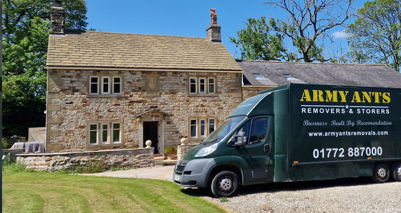 Removals van at house