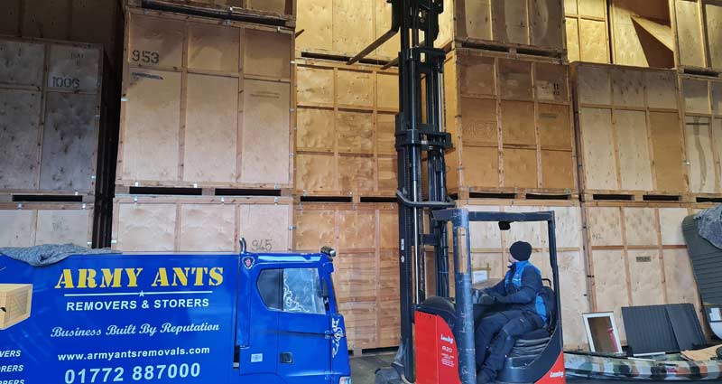 storage with forklift truck